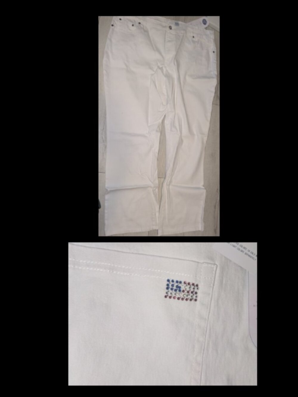 NWT DG2 by Diane Gilman Jeans W/ Rhinestone-embellished American flag Womens 22W